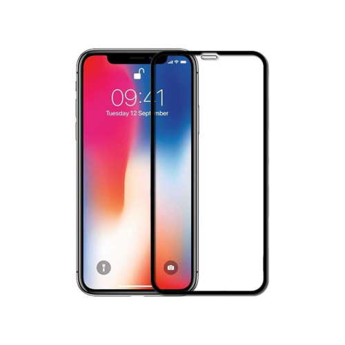 iPhone XS Max Siyah Kırılmaz Cam Nano Tam Kaplayan 9H Ekran Koruyucu Nano Seramik 6D