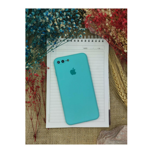 Apple Iphone 7plus/8plus Uyumlu Logolu Yumuşak Şeffaf Renkli Kılıf Turkuaz
