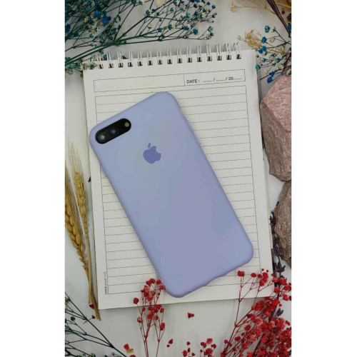 Apple Iphone 7plus/8plus Uyumlu Logolu Yumuşak Şeffaf Renkli Kılıf Lila