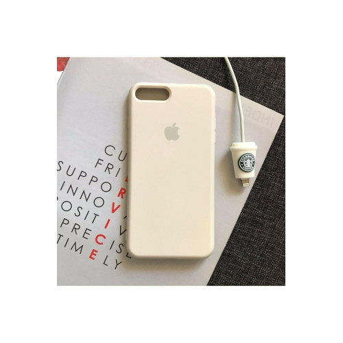 Apple Iphone 7plus/8plus Uyumlu Logolu Yumuşak Şeffaf Renkli Kılıf Beyaz