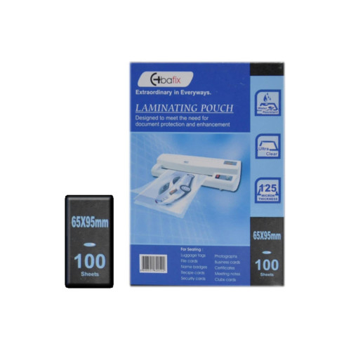 Bafix Laminasyon Filmi 6.5 Cm X 9.5 Cm 125 Micron 100 LÜ (1 paket 100 adet)