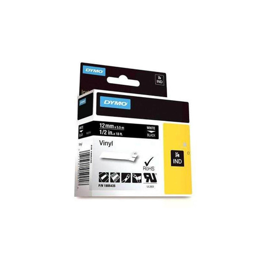Dymo Rhinopro Renkli Vinil Şerit 12 mm x 5.5 Metre Yeşil/Beyaz 1805414