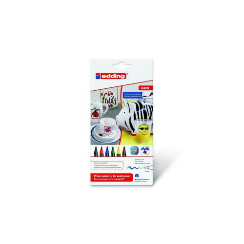 Edding Porselen Kalemi Fırça Uçlu 1 MM- 4 MM 6'Lı Set Standart Renkler 4200