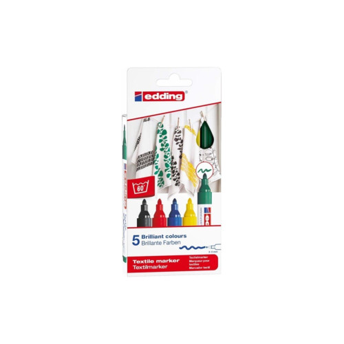 Eding T-Shırt Kalemi Yuvarlak Uçlu Basıc 2-3 MM 5 Renk