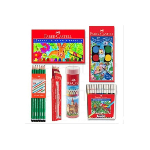 Faber Castell 72 Parça Set Okul Kırtasiye Kuru Sulu Boya Kalem