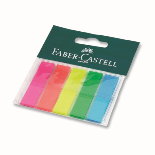 Faber-Castell Film İndeks 125 Yaprak 12X50 5 Renk Yapışkanlı Ayraç (10 Paket)