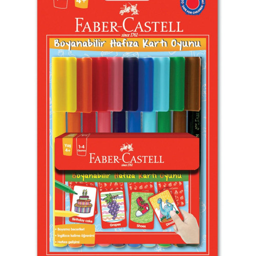 Faber-Castell Keçeli Boya Kalemi Eğlenceli 10 Renk Hafıza Oyun 5068 155053