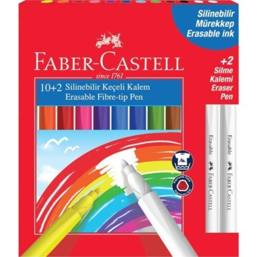 Faber -Castell Keçeli Boya Kalemi Silinebilir 12 Renk 5062000004