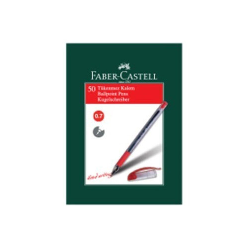 Faber-Castell Tükenmez Kalem 0.7 MM İğne Uç Kırmızı ( 50 Li Kutu )