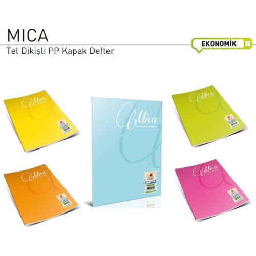 Gıpta Defter (Dikişli) Mica Plastik Kapak Kareli 80 YP A5 2055