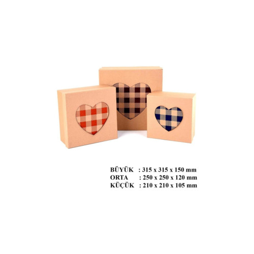 Gıpta Hediye Kutusu Check Square 3 Lü BX2047