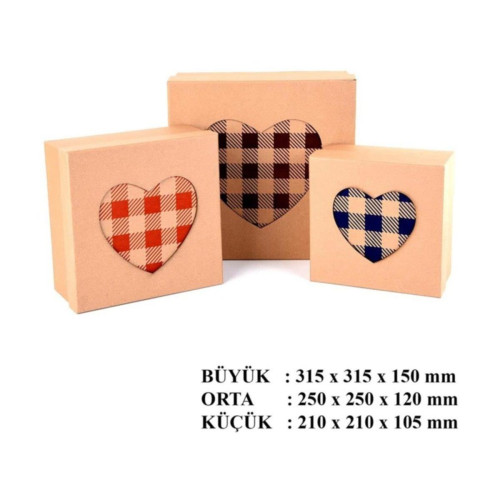 Gıpta Hediye Kutusu Check Square 3 Lü BX2047