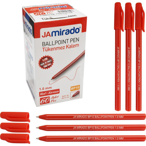 Ja Mirado Tükenmez Kalem 1.0 MM Kırmızı BP10