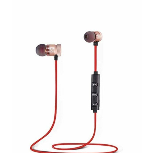 Kablosuz Mıknatıslı Bluetooth Kulaklık-kablosuz Sporcu Kulaklığı Sport Headset Kırmızı
