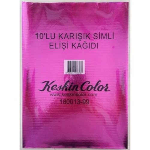 Keskin Color Elişi Kağıdı Simli 10 LU Karışık Renk 180013-99