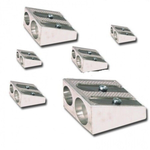 Mikro Kalemtraş Çiftli Metal Kalemtraş 12 Li (1 Paket 12 Adet)