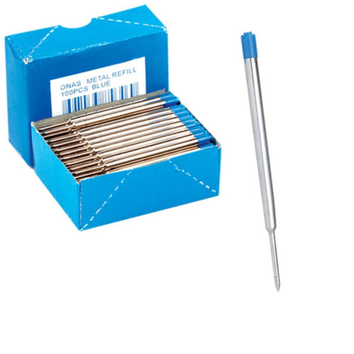 Mikro Tükenmez Yedeği Parker Tipi Metal Mavi (100 Lü Paket)