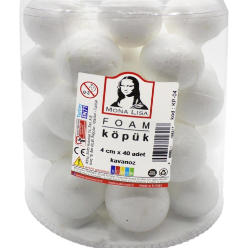 Monalisa Köpük 4 CM 40 Adet Kavanoz KP-04