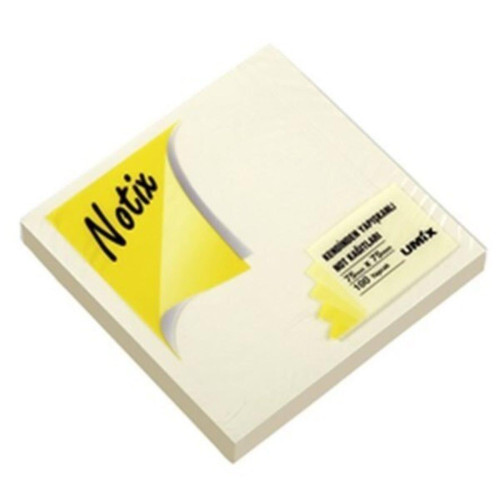 Notix Yapışkanlı Not Kağıdı 100 Yaprak 75x75 Sarı (12 Koçan) 
