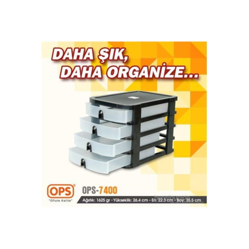 Ops Evrak Rafı Çekmeceli Ofis 4 LÜ A4 OPS 7400