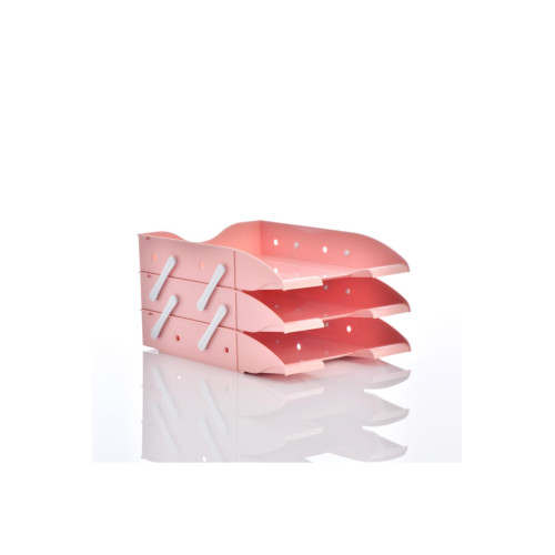 Ops Evrak Rafı Hareketli 3 LÜ Pastel Pembe RF 303