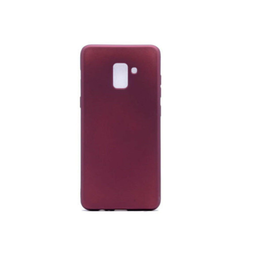 Samsung Galaxy J8 Kılıf Klasik Mat Renkli Yumuşak Premier Silikon Kılıf Galaxy J8 Premier Bordo