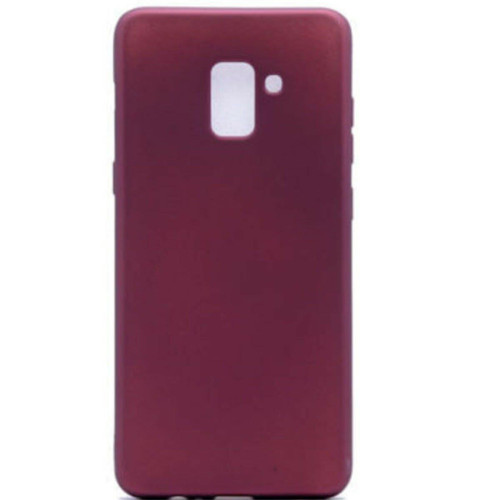 Samsung Galaxy J8 Kılıf Klasik Mat Renkli Yumuşak Premier Silikon Kılıf Galaxy J8 Premier Bordo