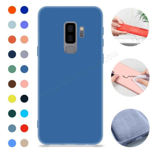 Samsung Galaxy J8 Kılıf Klasik Mat Renkli Yumuşak Premier Silikon Kılıf Galaxy J8 Premier Mavi