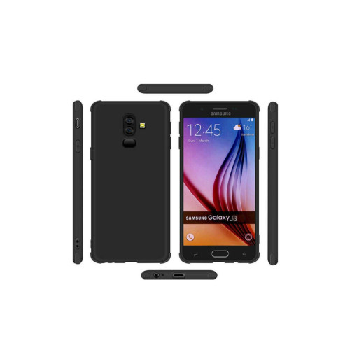 Samsung Galaxy J8 Kılıf Klasik Mat Renkli Yumuşak Premier Silikon Kılıf Galaxy J8 Premier Siyah