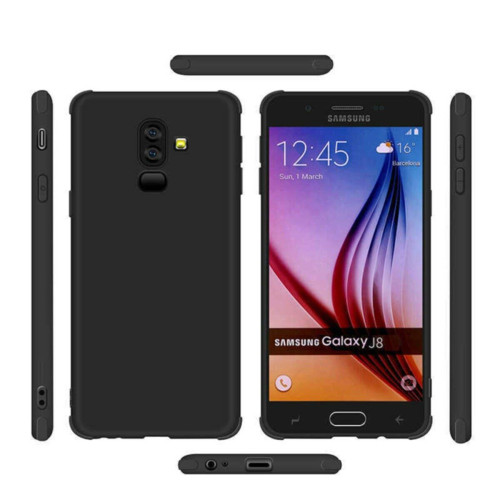 Samsung Galaxy J8 Kılıf Klasik Mat Renkli Yumuşak Premier Silikon Kılıf Galaxy J8 Premier Siyah