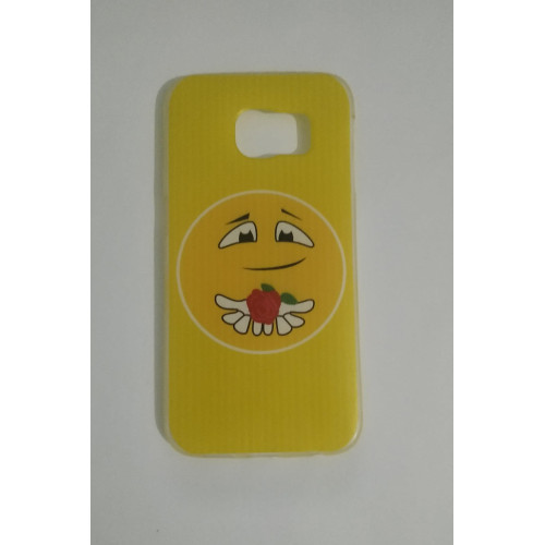 Samsung Galaxy S6 (G9200) Yumuşak Premier Silikon Kılıf Sarı Emojili
