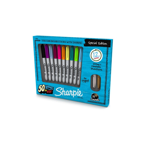 Sharpie Fine Permanent Markör Karışık Renk 10+2 Blisterli 1909439