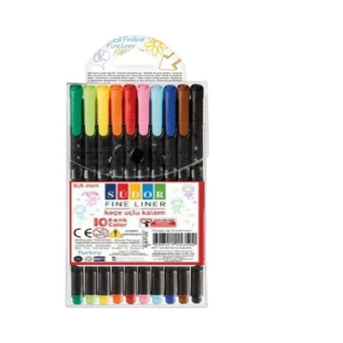 Südor Fineliner Keçe Uçlu Kalem 10 Renk