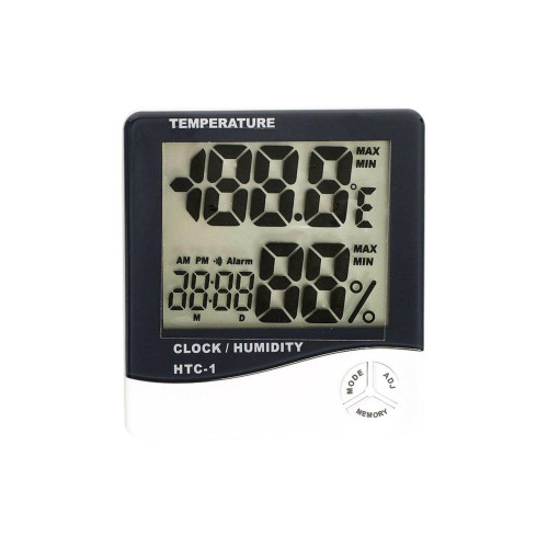 Termometre & Hidrometre Elekt. Saat Alarmlı HTC-1