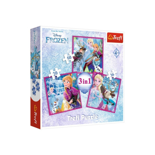 Trefl 34832 Frozen 20+36+50 Parça 3'lü Çocuk Puzzle
