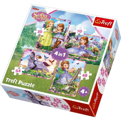 Trefl Puzzle 4 in 1 Disney Sofıa SWorld 34314