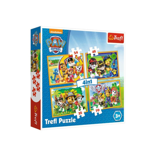Trefl Puzzle Always On Time, Paw Patrol 35+48+54+70 Parça 4 İn 1 Puzzle