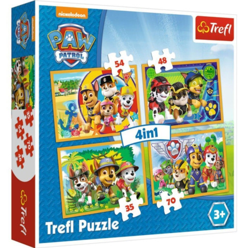 Trefl Puzzle Always On Time, Paw Patrol 35+48+54+70 Parça 4 İn 1 Puzzle