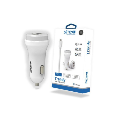 Universal Micro 2400 Mah Trendy 2ın1 2 Usb'li Araç Şarj Seti