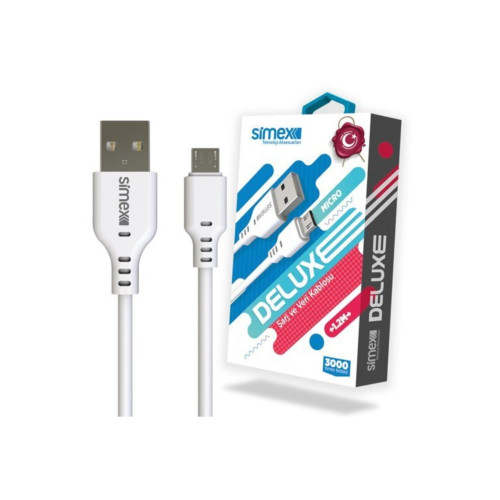 Universal Micro Deluxe Şarj Ve Veri Kablosu Beyaz