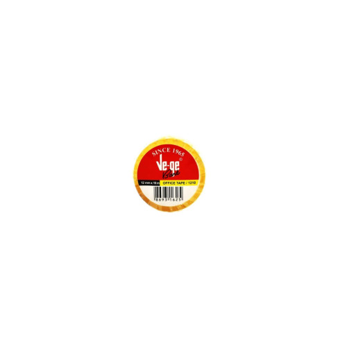 Ve-Ge Selefon Bant 12x10 Mt. Eto Sarı Şeritli 24 Lü (1 Paket 24 Adet)
