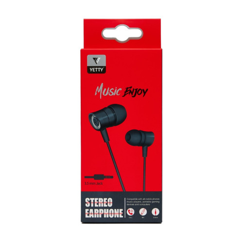 Yetty Mp3 & Telefon Extra Bass Mikrofonlu Kulakiçi Kulaklık - Siyah