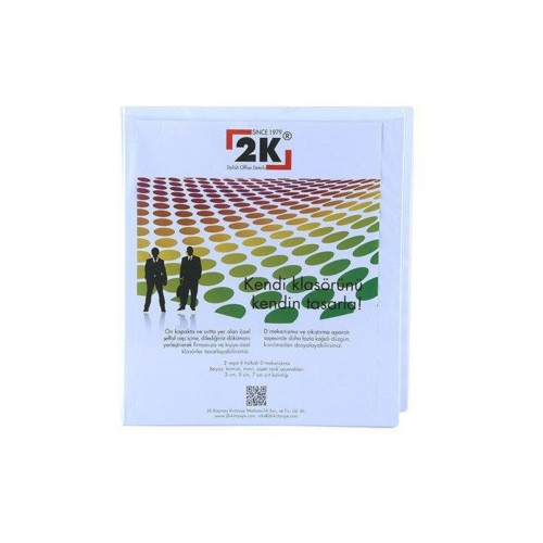 2K Sunum Klasörü Cepli 2 Halkalı 70 MM Beyaz 07-2D-B