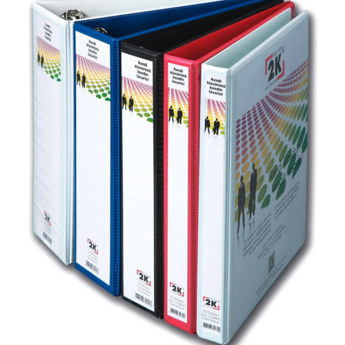 2K Sunum Klasörü Cepli 4 Halkalı 50 MM Kırmızı 05-4D-K