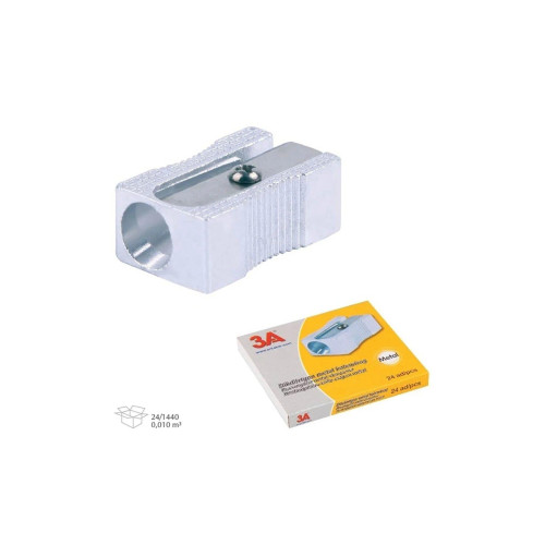 3A Kalemtraş Dikdörtgen Metal Kalemtıraş (24 Lü Paket)