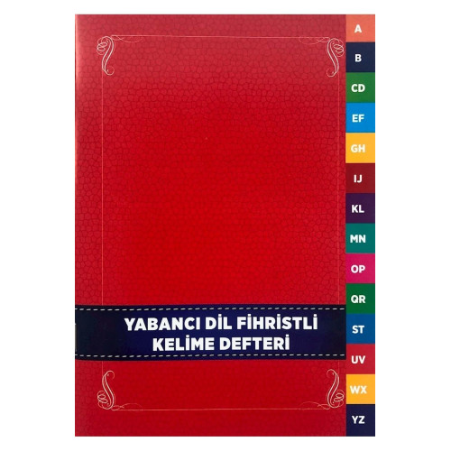 Karatay Yayınları Yabancı Dil Kelime Fihristi Defteri Karton Kapak