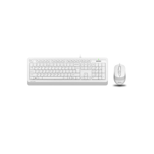 A4 Tech Beyaz 1600 Dpi Türkçe Q USB Kablolu Klavye + Mouse Seti