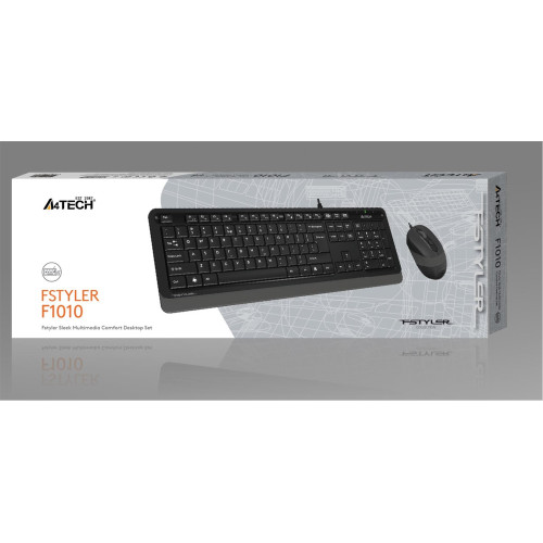 A4 Tech Q TR Usb Multimedia Kablolu Klavye Mouse Seti Gri