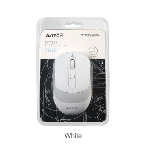 A4 Tech Nano Alıcı Kablosuz Optik 2000 Dpi Enerji Korumalı Kablosuz Mouse Beyaz