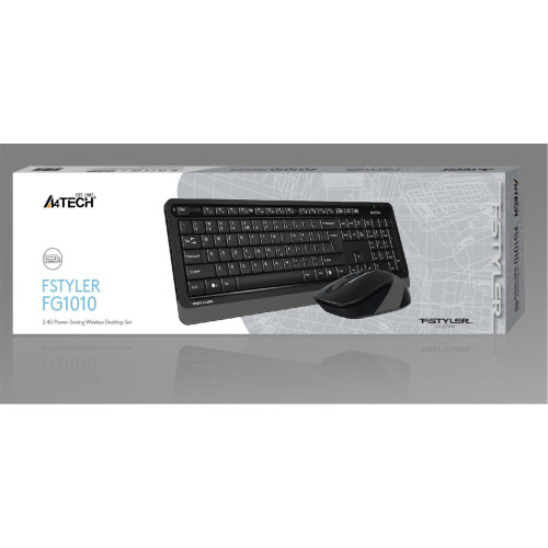 A4 Tech 2.4 Ghz Gri Q Fn-Multimedya Klavye + Optik Mouse Set